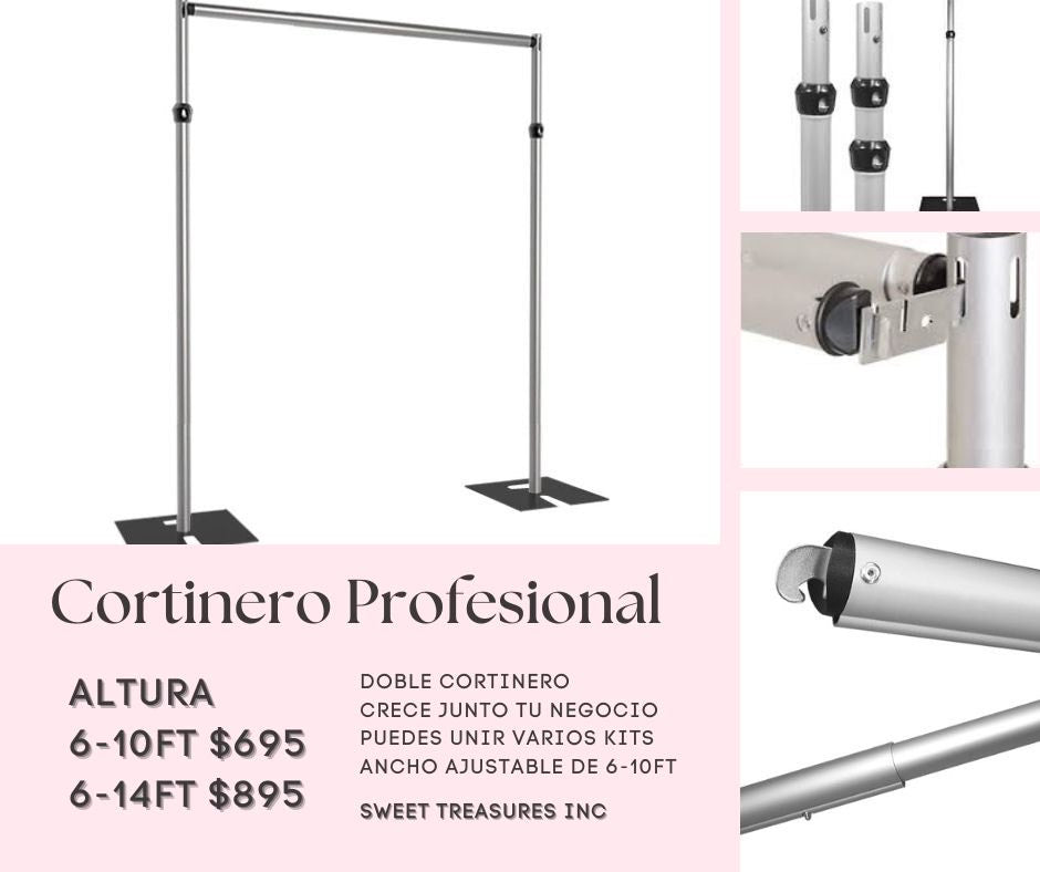 CORTINERO PROFESIONAL AJUSTABLE DE 6 A 14 FT