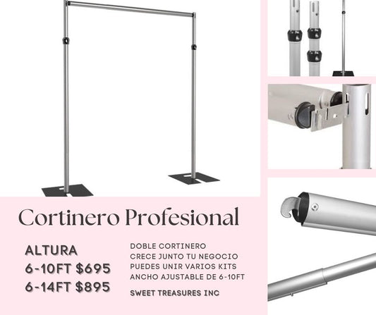 CORTINERO PROFESIONAL AJUSTABLE DE 6 A 14 FT